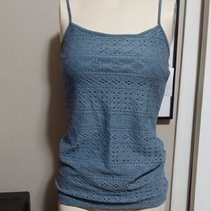 LOFT Steel Blue Eyelet Camisole
